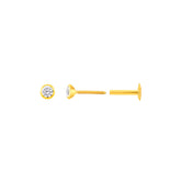 22K Yellow Gold Cubic Zirconia Small Chic Nose Pin with Screwback with gold weight of 0.16g